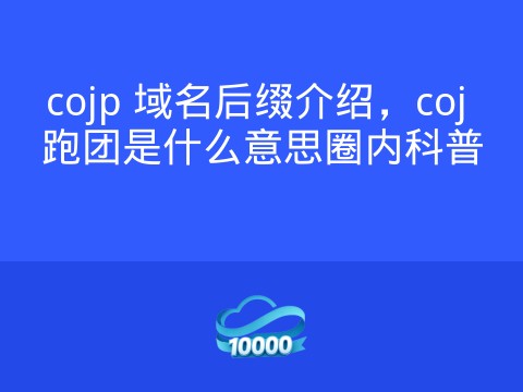 cojp 域名后缀介绍,coj 跑团是什么意思圈内科普