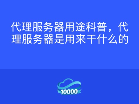 代理服务器用途科普，代理服务器是用来干什么的