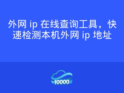 外网 ip 在线查询工具,快速检测本机外网 ip 地址