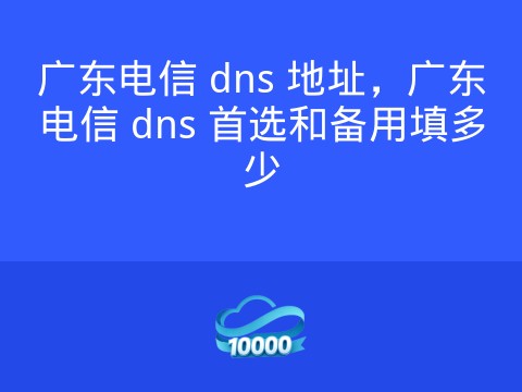 广东电信 dns 地址,广东电信 dns 首选和备用填多少