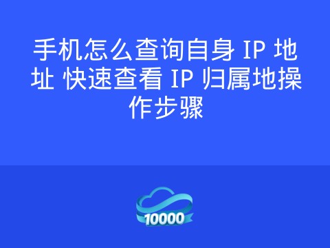 手机怎么查询自身 IP 地址 快速查看 IP 归属地操作步骤