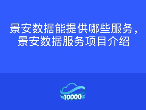 景安数据能提供哪些服务,景安数据服务项目介绍