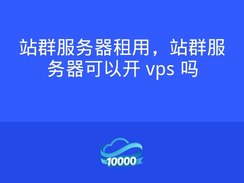 站群服务器租用，站群服务器可以开 vps 吗
