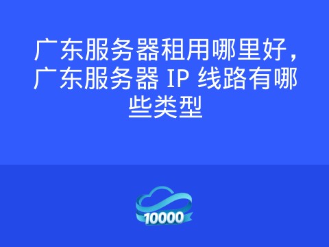 广东服务器租用哪里好,广东服务器 IP 线路有哪些类型
