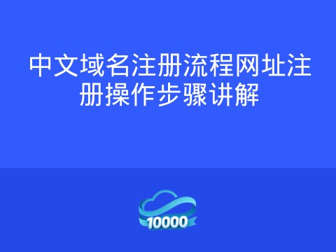 中文域名注册流程网址注册操作步骤讲解