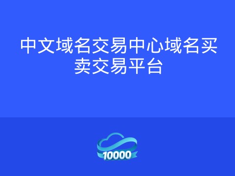 中文域名交易中心域名买卖交易平台