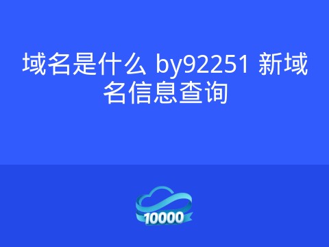 域名是什么 by92251 新域名信息查询