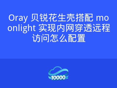 Oray 贝锐花生壳搭配 moonlight 实现内网穿透远程访问怎么配置