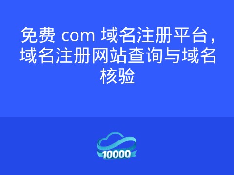 免费 com 域名注册平台,域名注册网站查询与域名核验