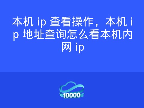 本机 ip 查看操作,本机 ip 地址查询怎么看本机内网 ip