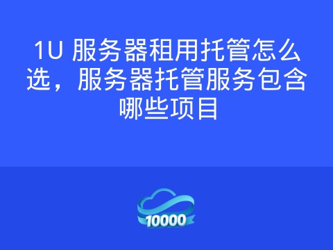 1U 服务器租用托管怎么选,服务器托管服务包含哪些项目