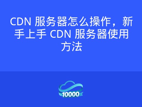 CDN 服务器怎么操作，新手上手 CDN 服务器使用方法