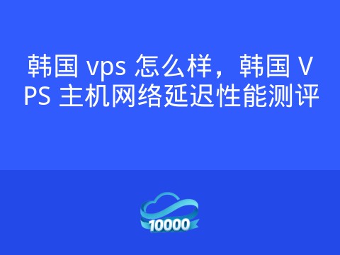 韩国 vps 怎么样,韩国 VPS 主机网络延迟性能测评