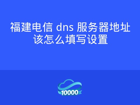 福建电信 dns 服务器地址该怎么填写设置
