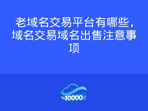 老域名交易平台有哪些,域名交易域名出售注意事项
