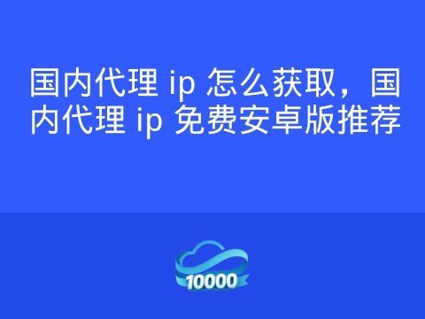 国内代理 ip 怎么获取，国内代理 ip 免费安卓版推荐