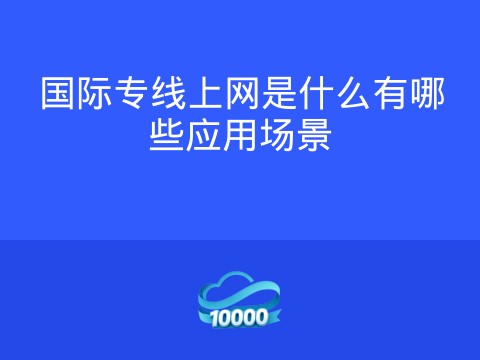 国际专线上网是什么有哪些应用场景