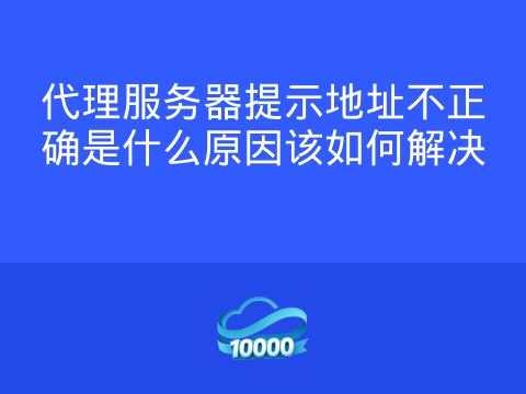 代理服务器提示地址不正确是什么原因该如何解决