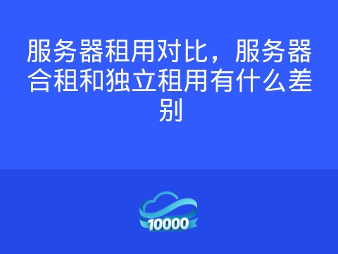 服务器租用对比，服务器合租和独立租用有什么差别