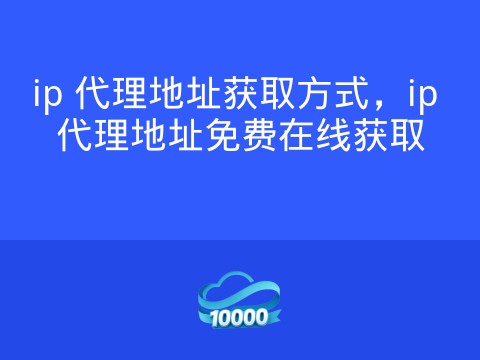 ip 代理地址获取方式,ip 代理地址免费在线获取