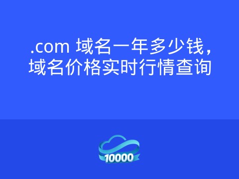 .com 域名一年多少钱,域名价格实时行情查询