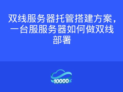 双线服务器托管搭建方案，一台服服务器如何做双线部署
