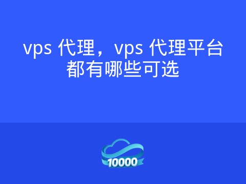 vps 代理,vps 代理平台都有哪些可选