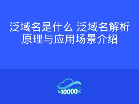 泛域名是什么 泛域名解析原理与应用场景介绍