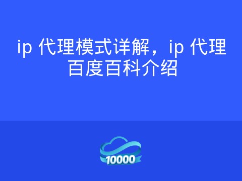 ip 代理模式详解,ip 代理百度百科介绍