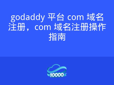 godaddy 平台 com 域名注册,com 域名注册操作指南