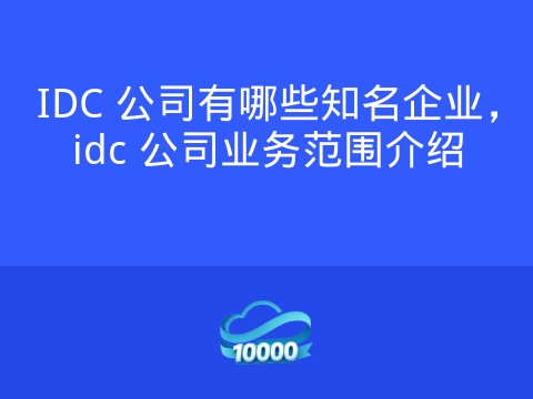 IDC 公司有哪些知名企业,idc 公司业务范围介绍