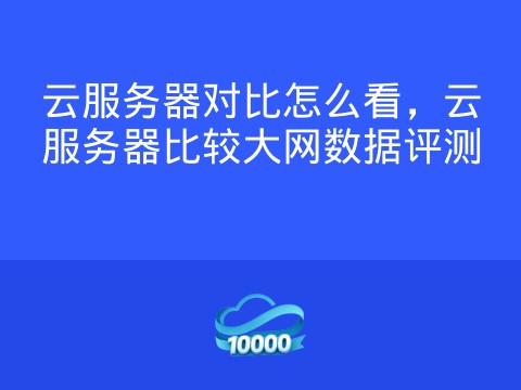 云服务器对比怎么看，云服务器比较大网数据评测