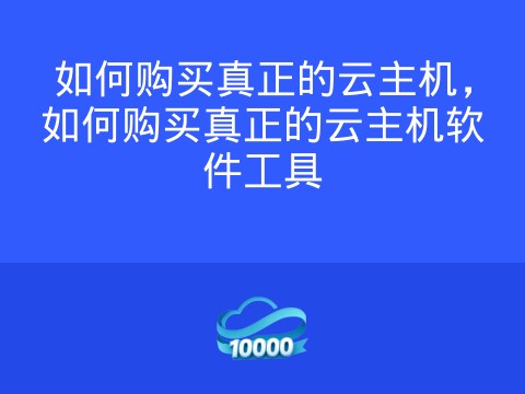 如何购买真正的云主机,如何购买真正的云主机软件工具