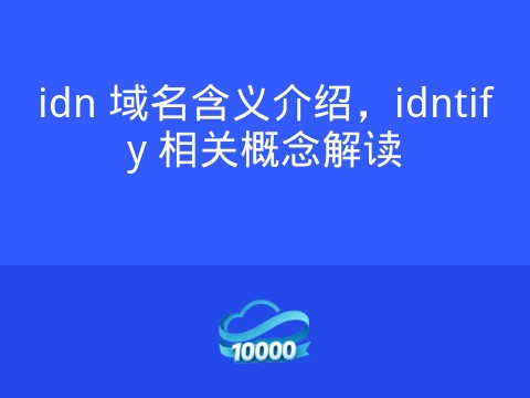 idn 域名含义介绍,idntify 相关概念解读