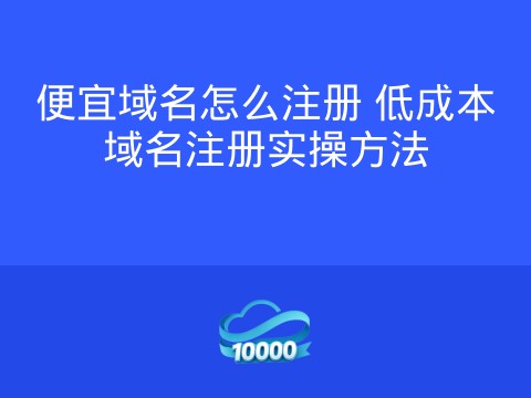 便宜域名怎么注册 低成本域名注册实操方法