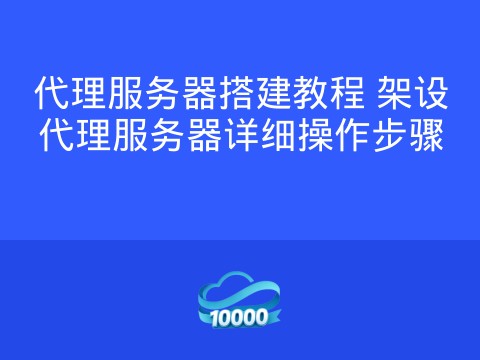 代理服务器搭建教程 架设代理服务器详细操作步骤