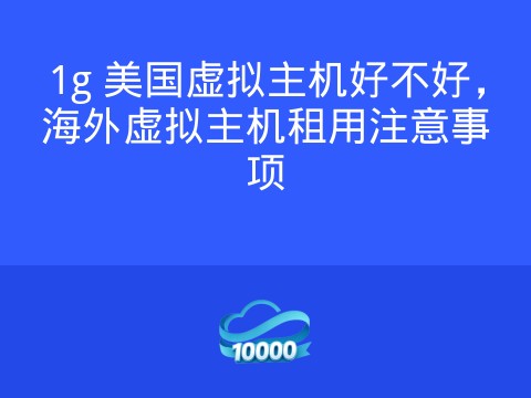 1g 美国虚拟主机好不好,海外虚拟主机租用注意事项