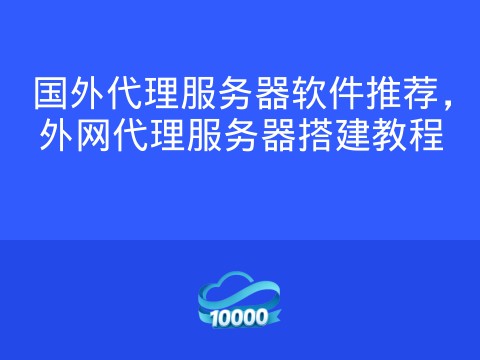 国外代理服务器软件推荐,外网代理服务器搭建教程