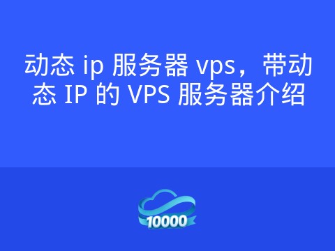 动态 ip 服务器 vps,带动态 IP 的 VPS 服务器介绍