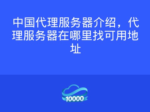 中国代理服务器介绍,代理服务器在哪里找可用地址