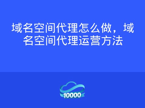 域名空间代理怎么做,域名空间代理运营方法