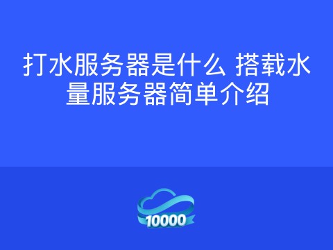 打水服务器是什么 搭载水量服务器简单介绍