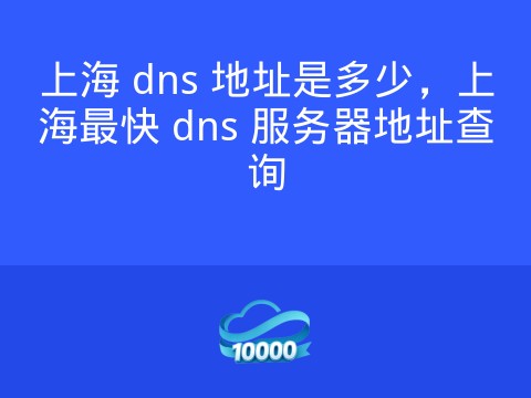 上海 dns 地址是多少,上海最快 dns 服务器地址查询
