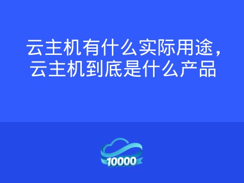 云主机有什么实际用途,云主机到底是什么产品