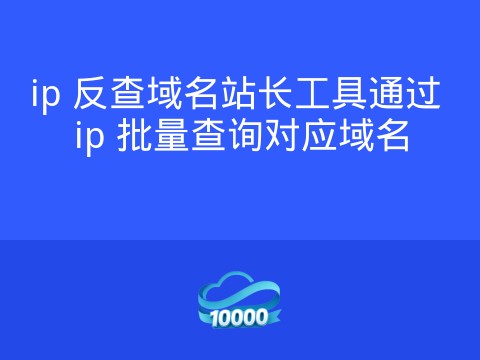 ip 反查域名站长工具通过 ip 批量查询对应域名