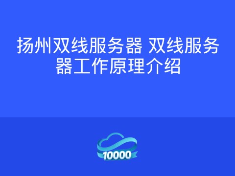 扬州双线服务器 双线服务器工作原理介绍