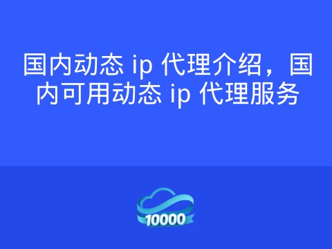 国内动态 ip 代理介绍,国内可用动态 ip 代理服务