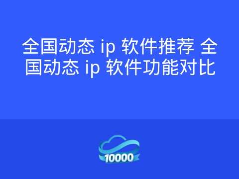 全国动态 ip 软件推荐 全国动态 ip 软件功能对比