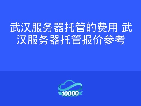 武汉服务器托管的费用 武汉服务器托管报价参考
