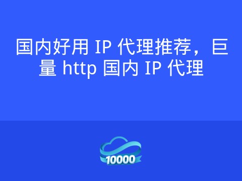 国内好用 IP 代理推荐,巨量 http 国内 IP 代理